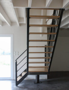 Escalier acier et chêne Création artisanale